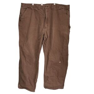 Carhartt Brown Dungaree Fit Carpenter Work Pants Size 46x30